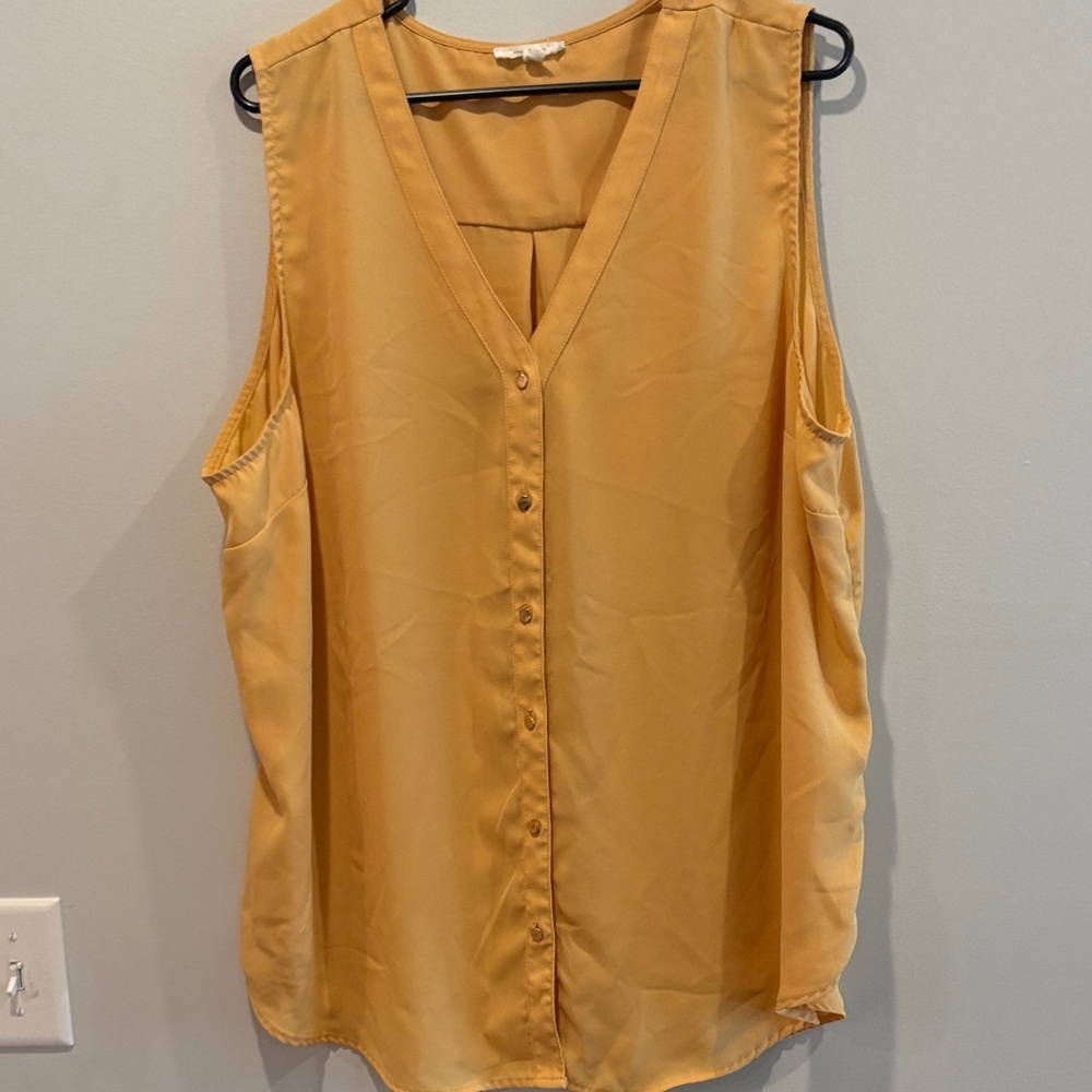Maurices Mustard Sleeveless Blouse